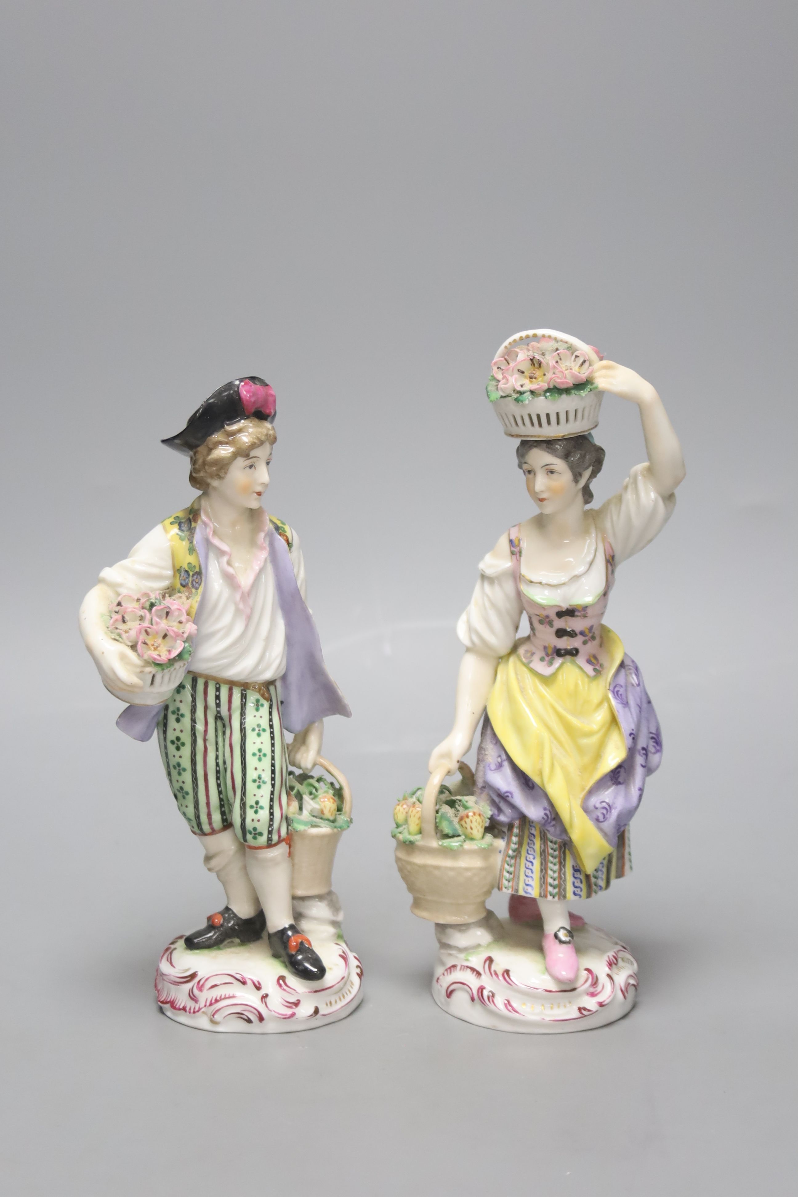 A pair of Continental porcelain figures, early 20th century, height 24cm